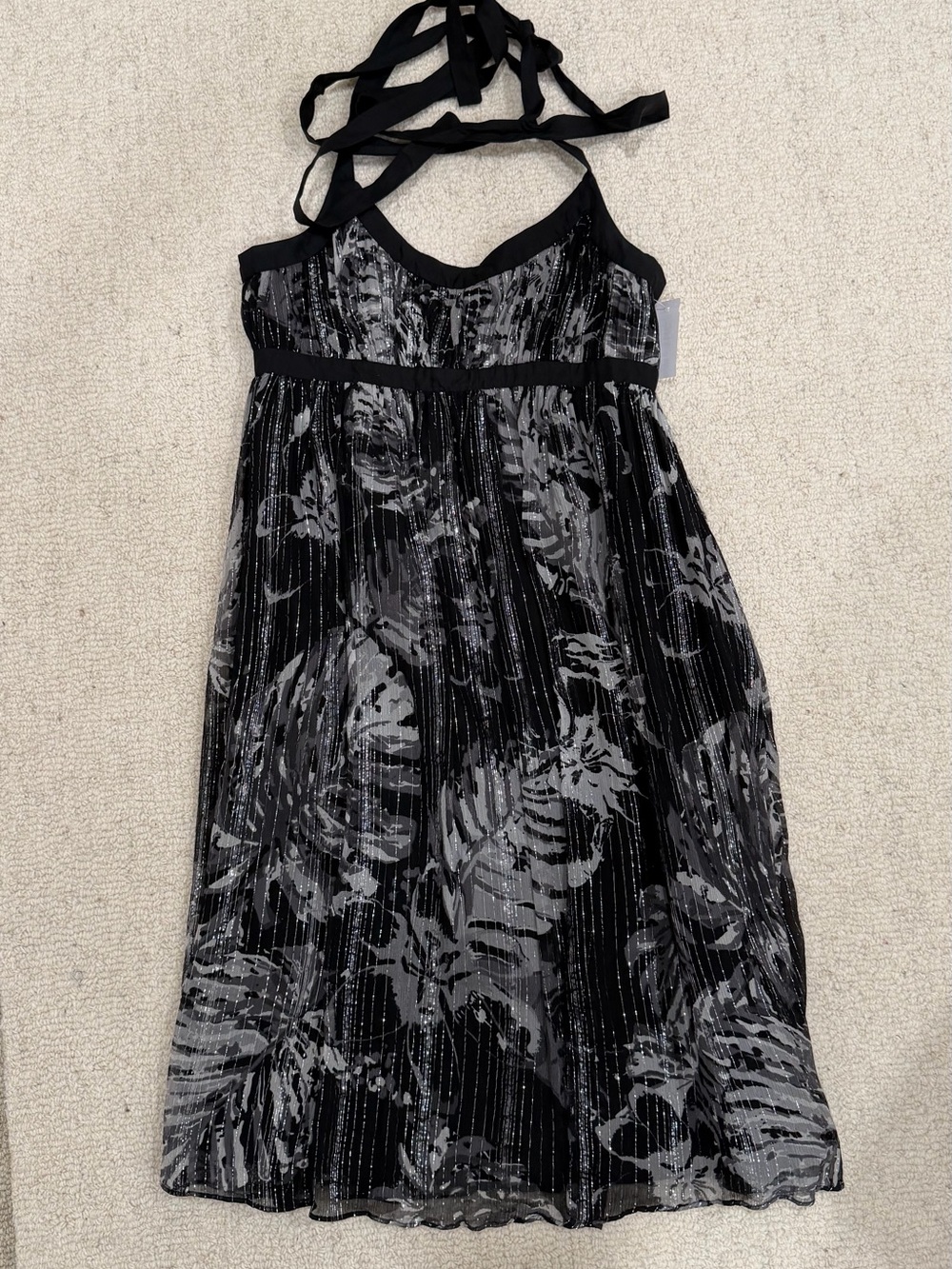 Tori Richard Halter Floral Evening Dress